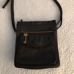 Fossil 1954 black crossbody shoulder bag.